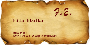 Fila Etelka névjegykártya
